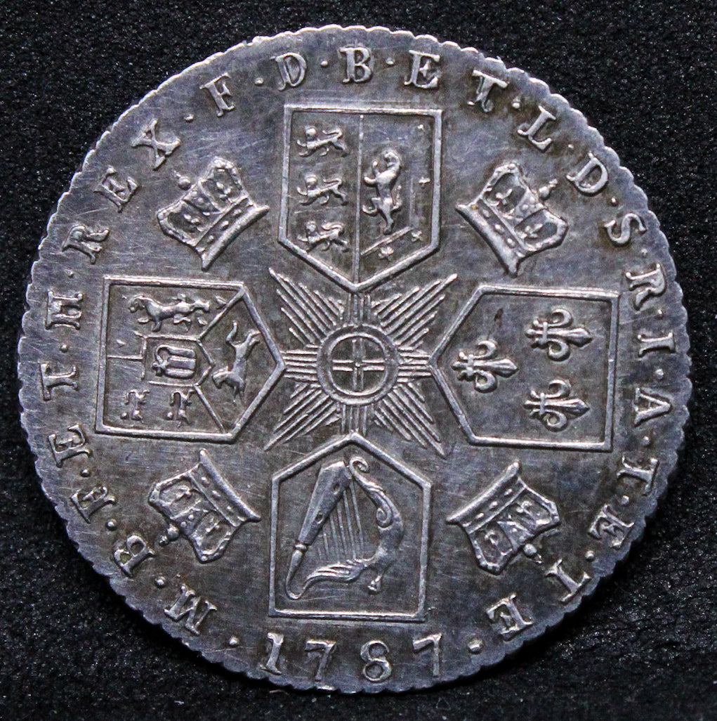 1787 6 pence. George III Silver Early milled UNC