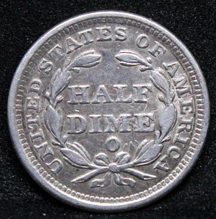 1853 -O Liberty Seated Half Dime , USA/United states silver coin , AU