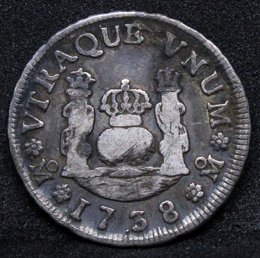 1738 real, Mexico Silver coin. Philip V KM75.1