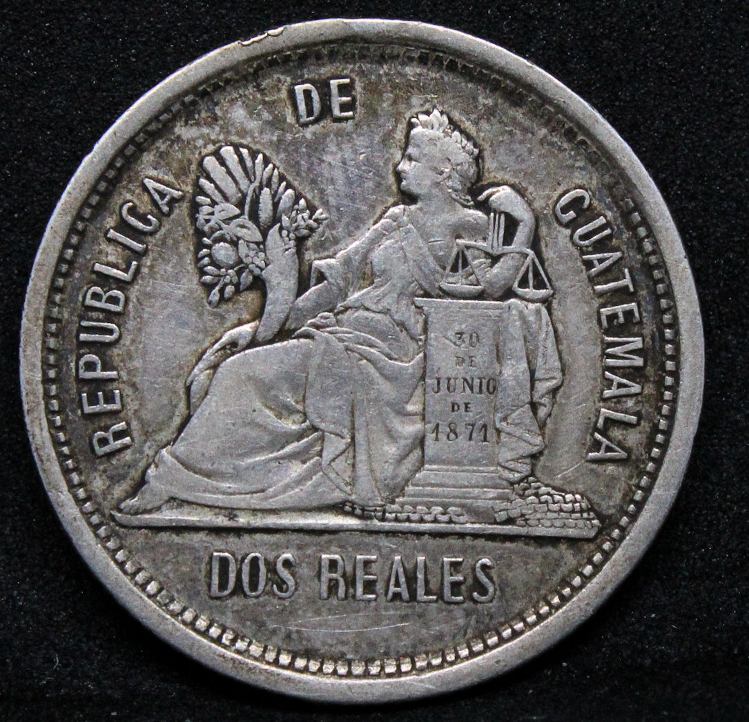 1881 Guatemala 2 Reales KM 154a