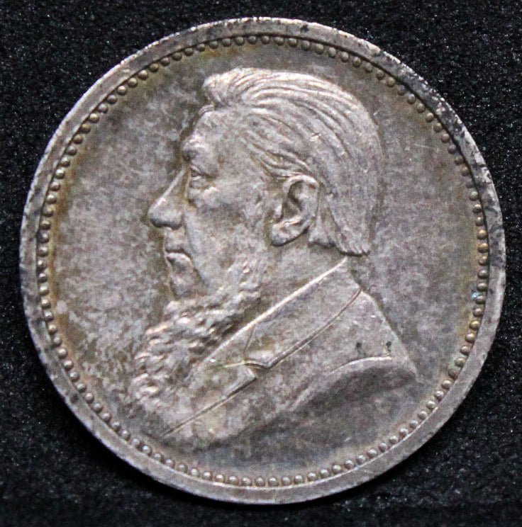 1895 3 Pence, South Africa. aUNC. Rare key date any grade. REF KM3
