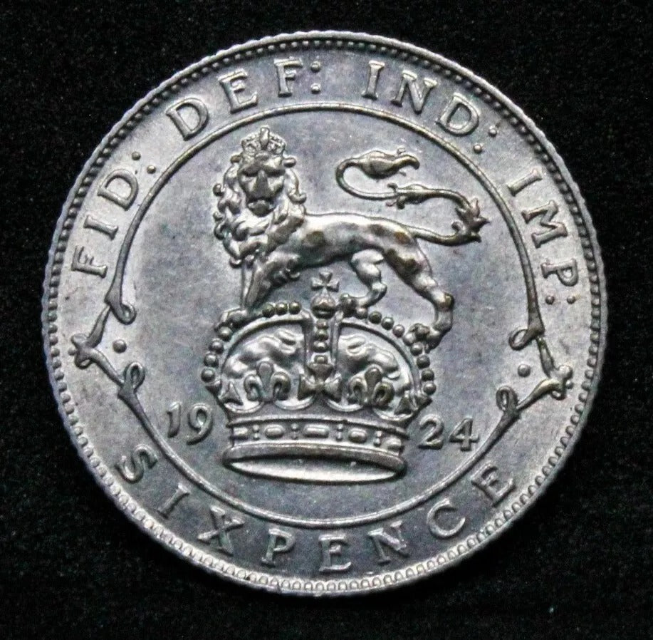 1924 6 Pence, Great Britain George V. EF