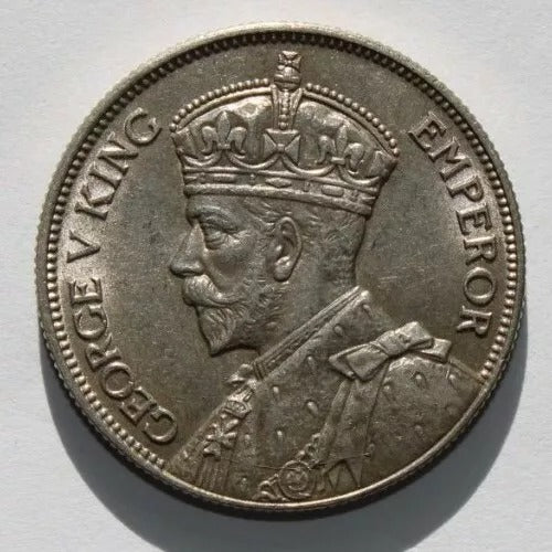 1935 New Zealand 2 shilling Florin George V UNC, rare low mintage 750k