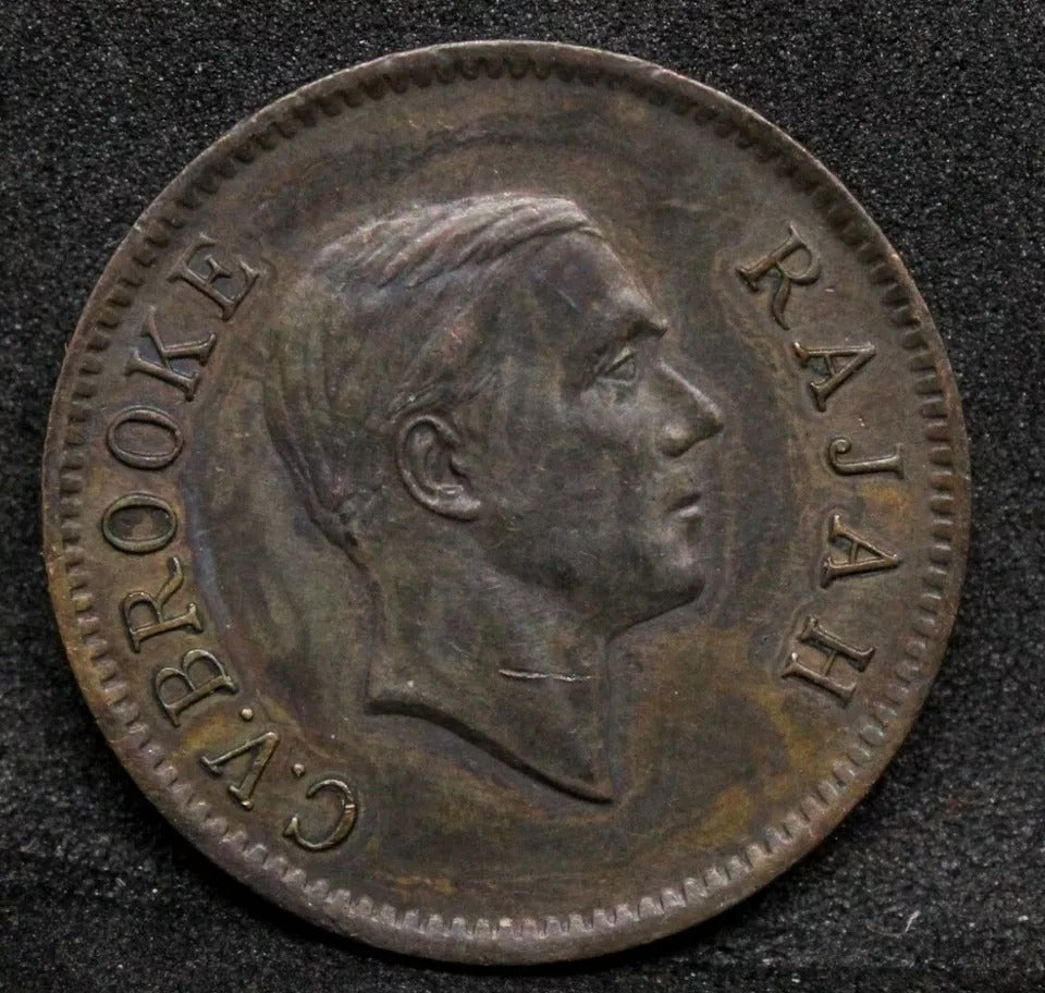 1937-H Sarawak 1 Cent, Charles V. Brooke, KM-18 EF