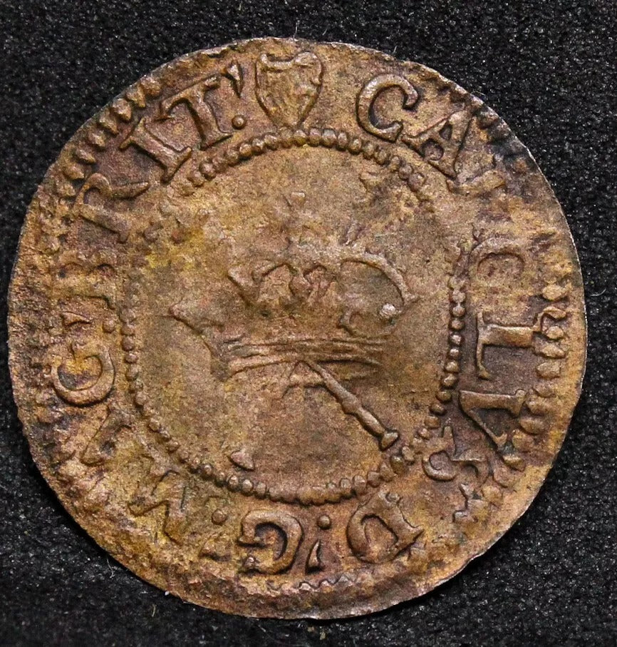 Charles Richmonde Farthing, C 1625-49. MM:harp
