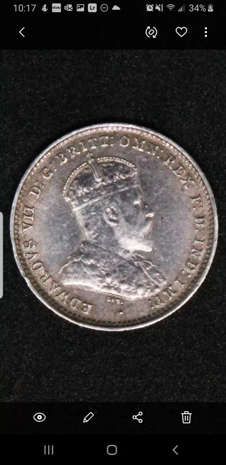 1910 Australia 3 pence UNC, Edward VII #2