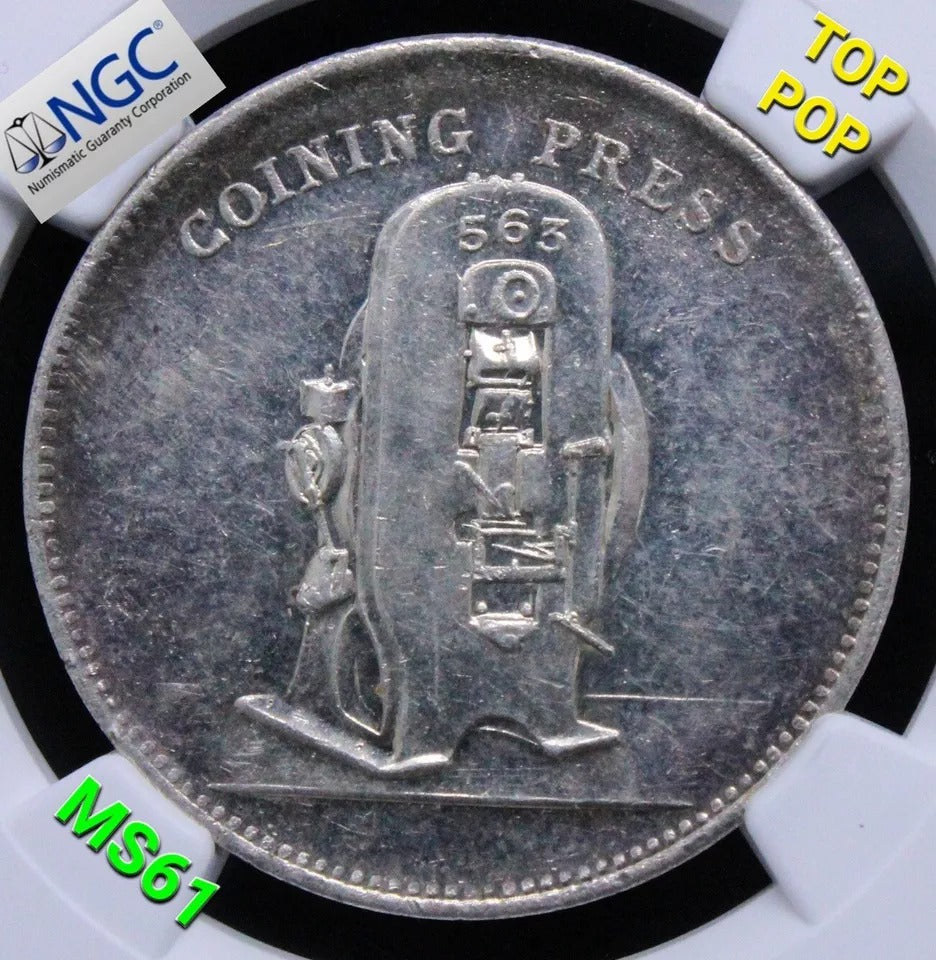 1903 Taylor Challen token-Silvered brass issue- M-9139. Coin Press Trials