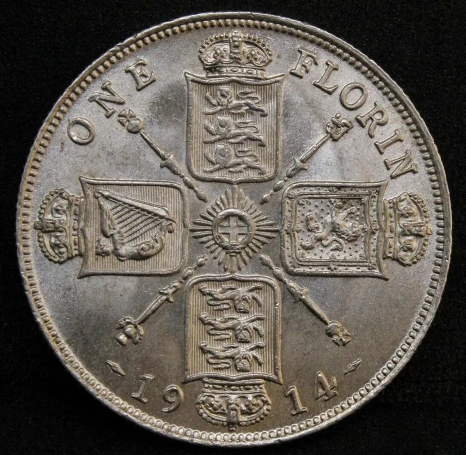 1914 Florin. Great Britain, King George V. S.4012 BU