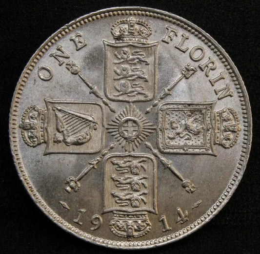 1914 Florin. Great Britain, King George V. S.4012 BU