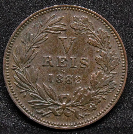5 reis 1882, Portugal Luiz I. KM-525. EF