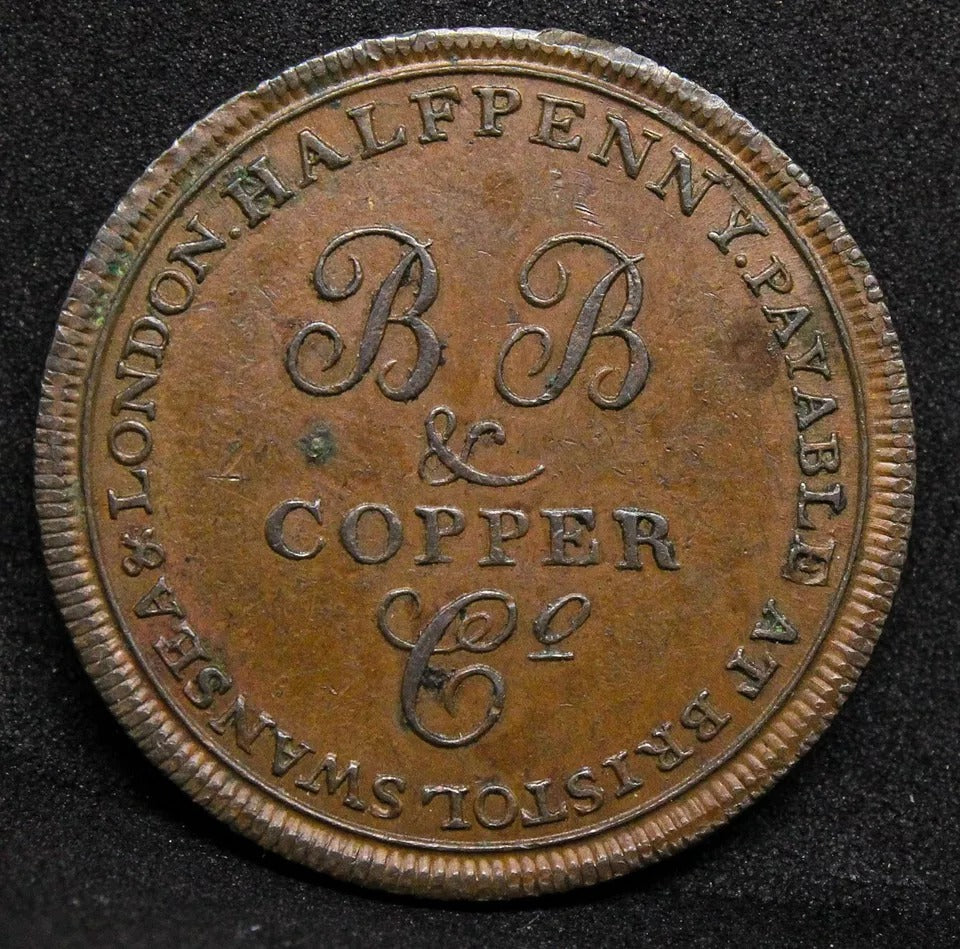 1811 Bristol Half Penny 1/2 Token British Coin B.B & Co token