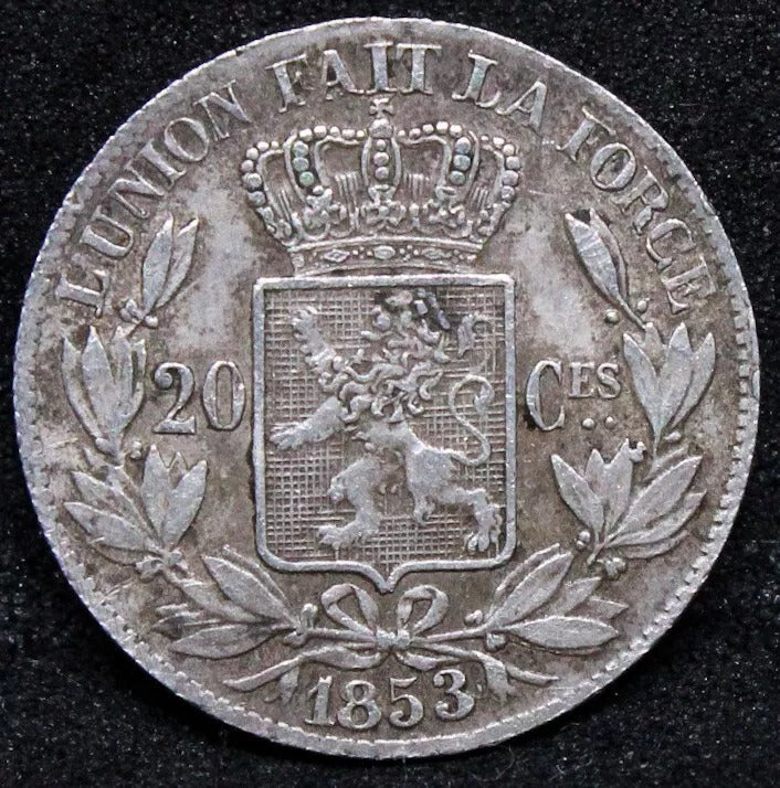 20 centime 1852 Belgium, Léopold I. KM-19