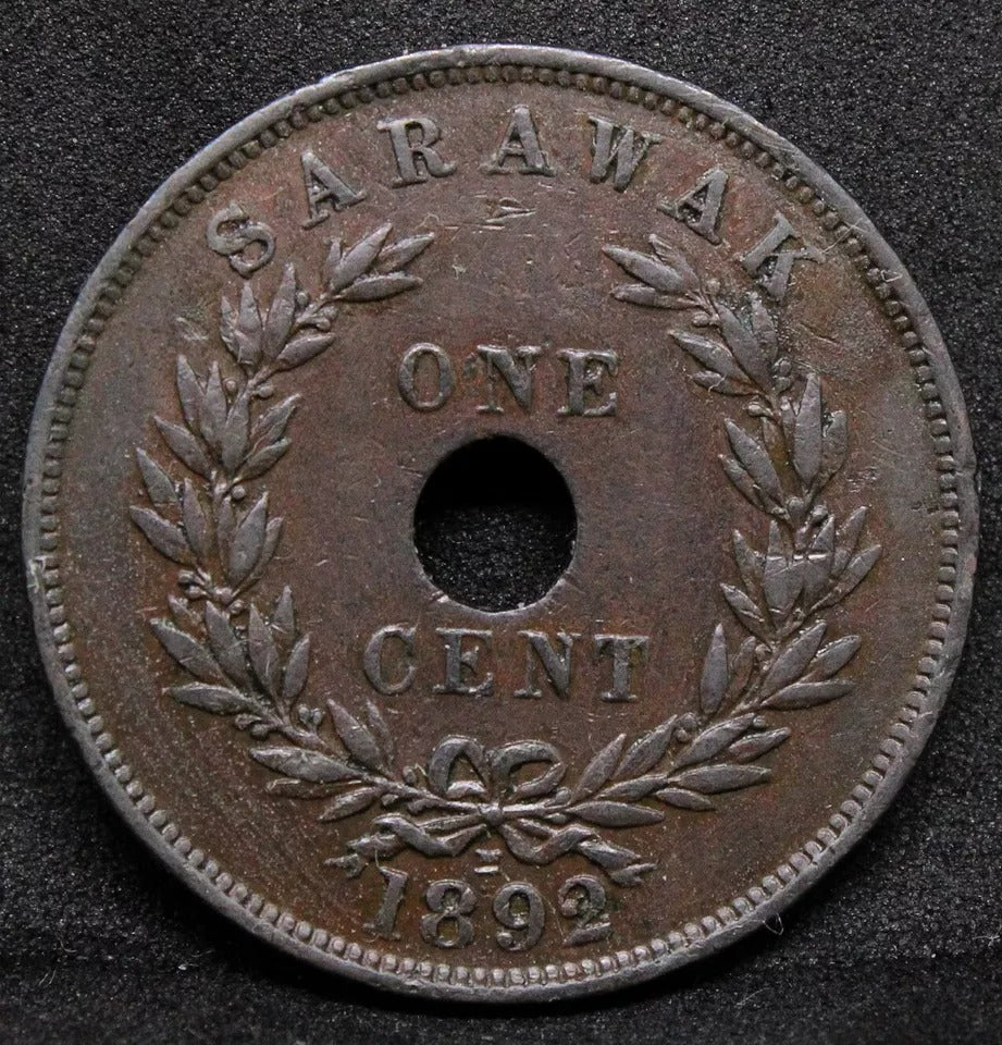 1892 -H Sarawak Cent, Charles Brooke. KM-7