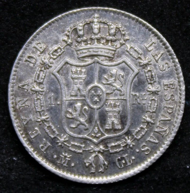 1847-CL Spain 1 Real, Isabel II. KM-518.1