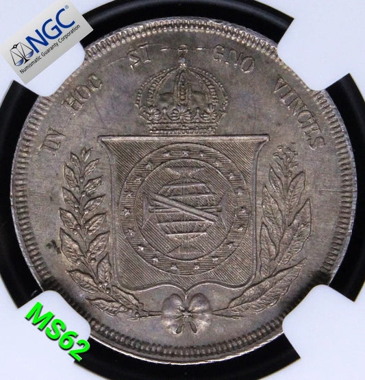 500 Reis 1859, Braz.il. KM-434. UNC NG.C MS62 SOLD..