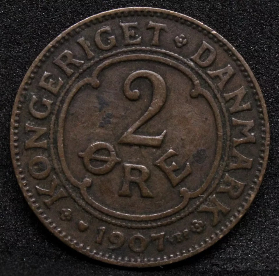 2 ore 1907 (h) VBP; GJ. Denmark -Frederik VIII. KM-805