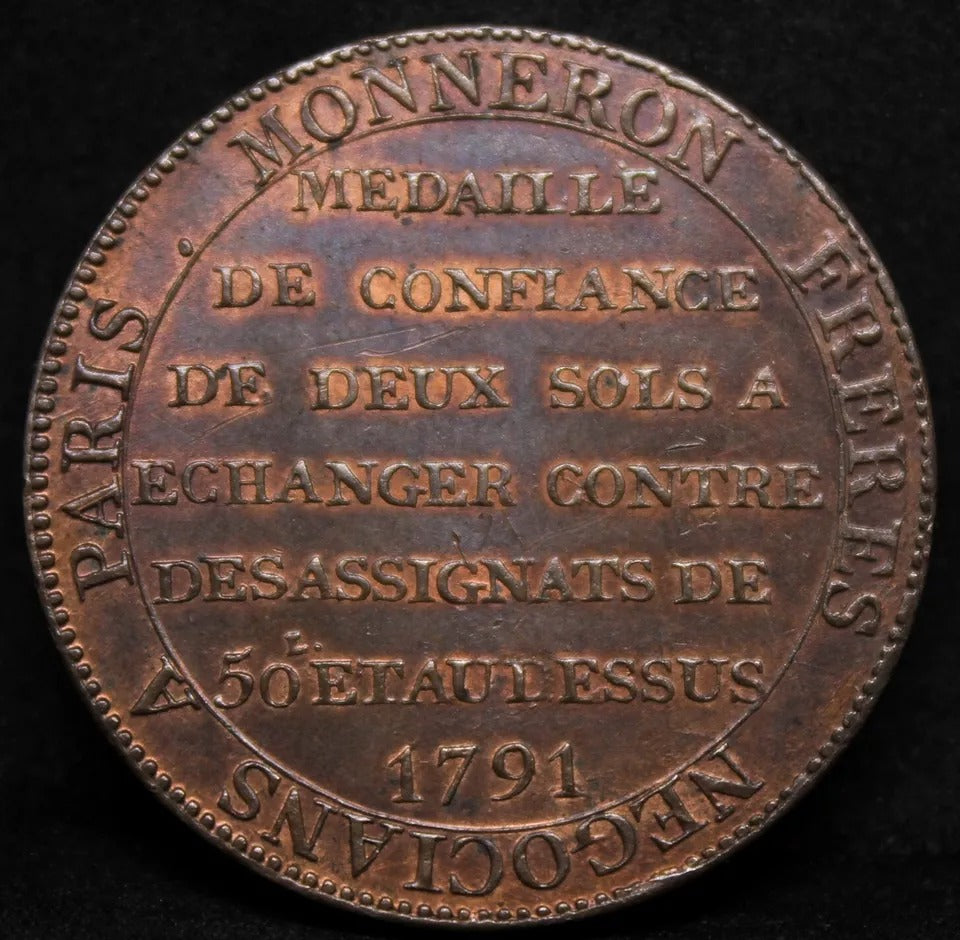 2 Sols Essai 1791, France > Republic. Paris mint, Maz-152. UNC