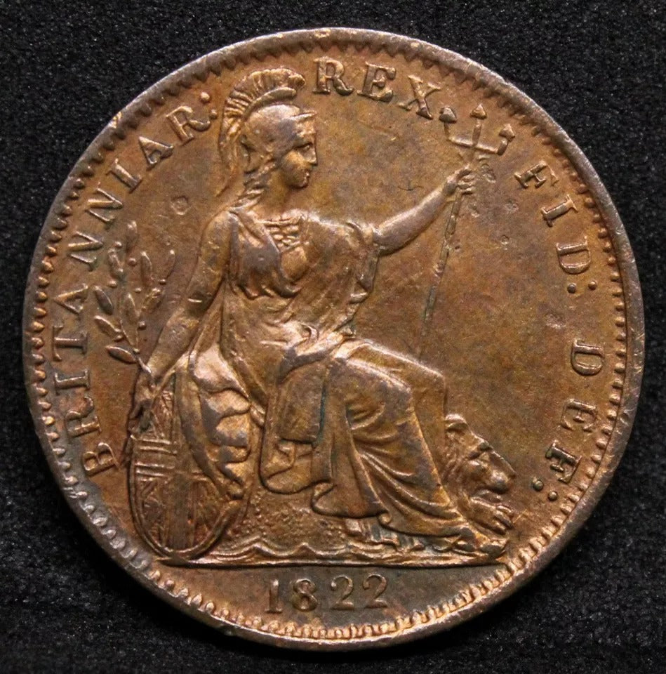1 Farthing 1822 . George IIII. S.3822. EF