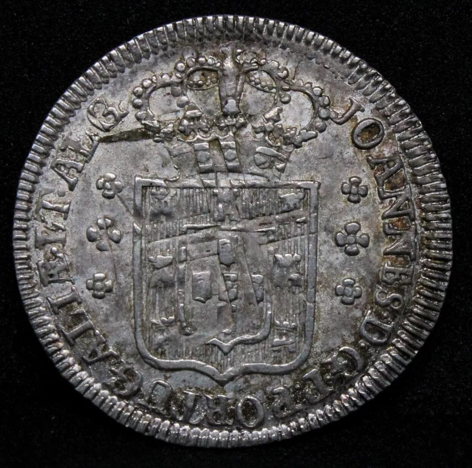 120 Reis (6 Vintens) 1799-1816 Portuguese Kingdom KM# 31 Error, flip strike