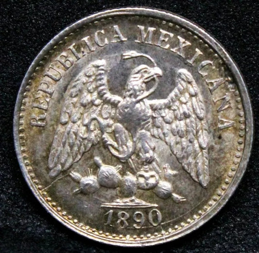 1890 Cn-M 5 Centavos. Mexico Republic. KM-398 UNC