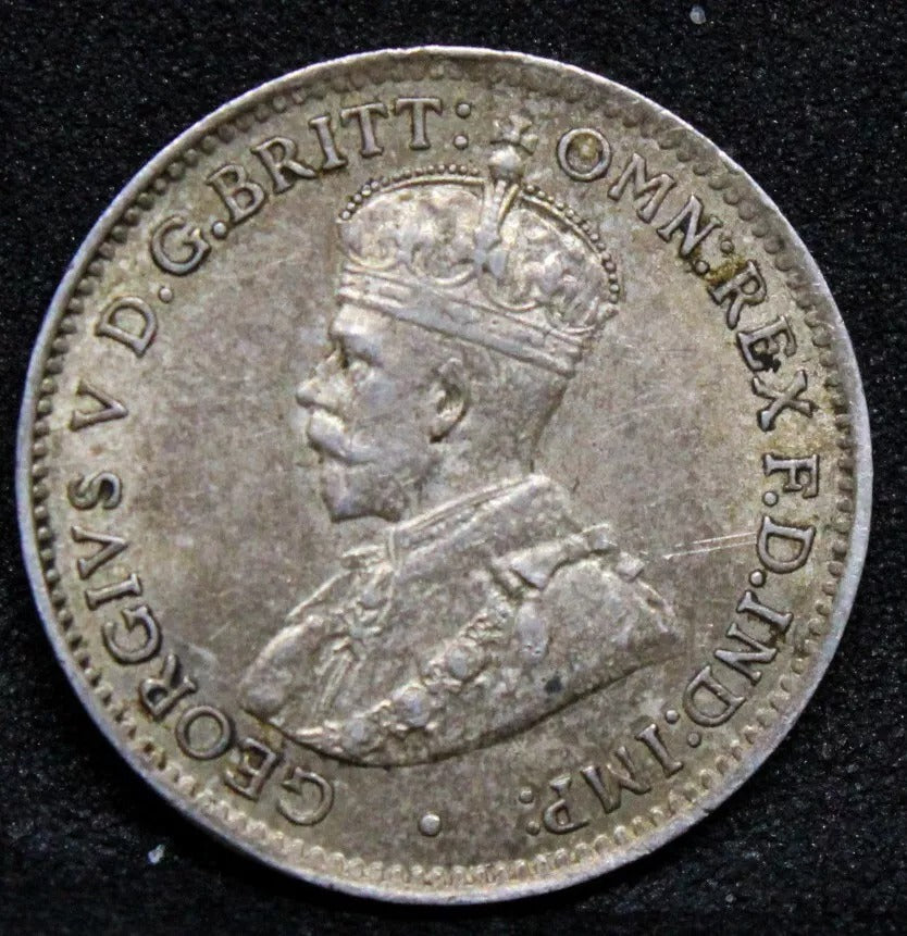 1911 Australia 3 pence, George V. EF KM-24,
