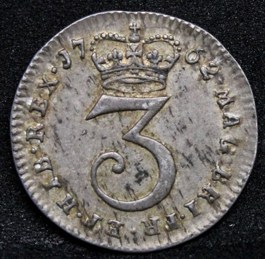 1762 Maundy 3 Pence, George III aUNC