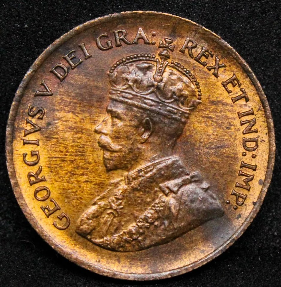1 cent 1929, Canada George V. KM-28. BU+Lustre