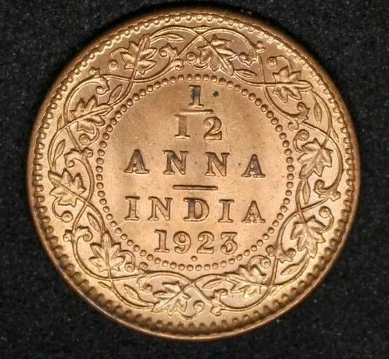 1923-B 1/12 Anna, King George V, British-India. BU KM-509