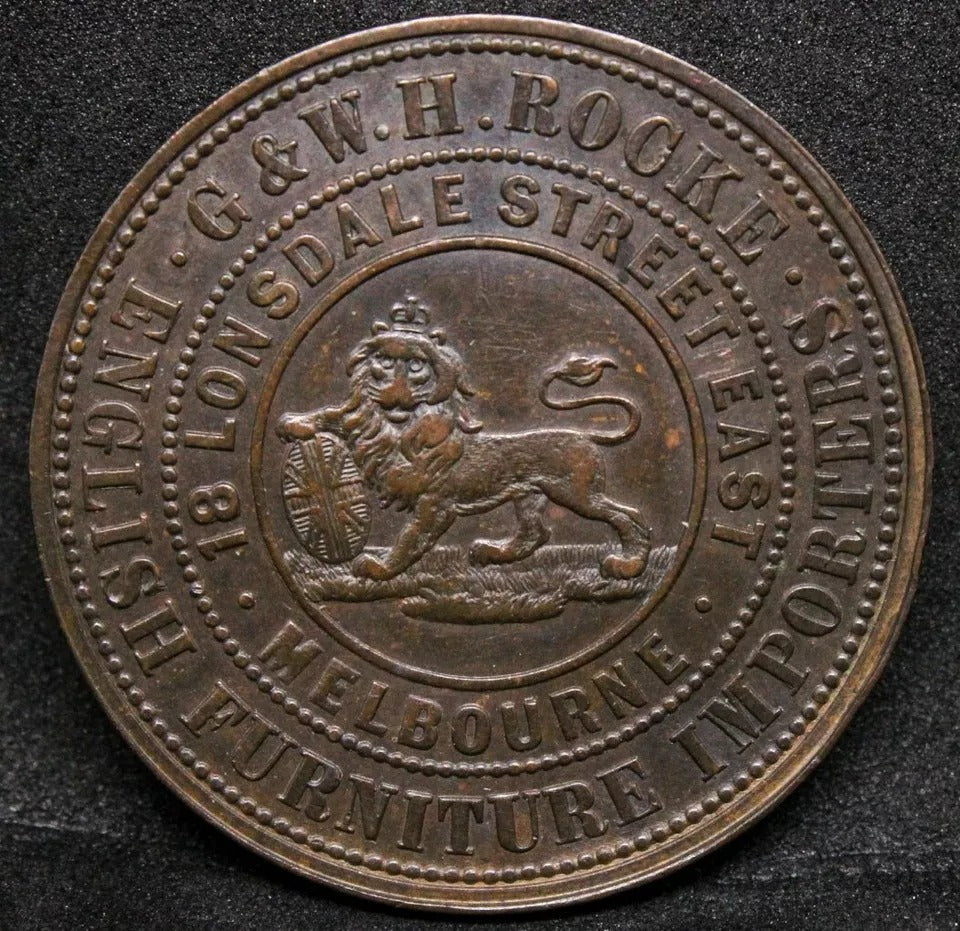 1859 Melbourne Penny Token, Australia. KM-TN206 UNC