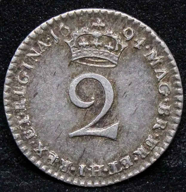 2 pence (maundy issue) 1694. William and mary. S.3443. EF