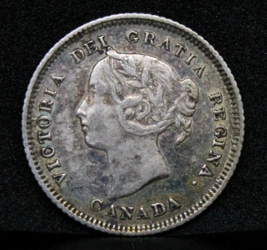 1883-H Canada 5 Cents, Queen Victoria. VF. KM-2. MINTAGE 600K