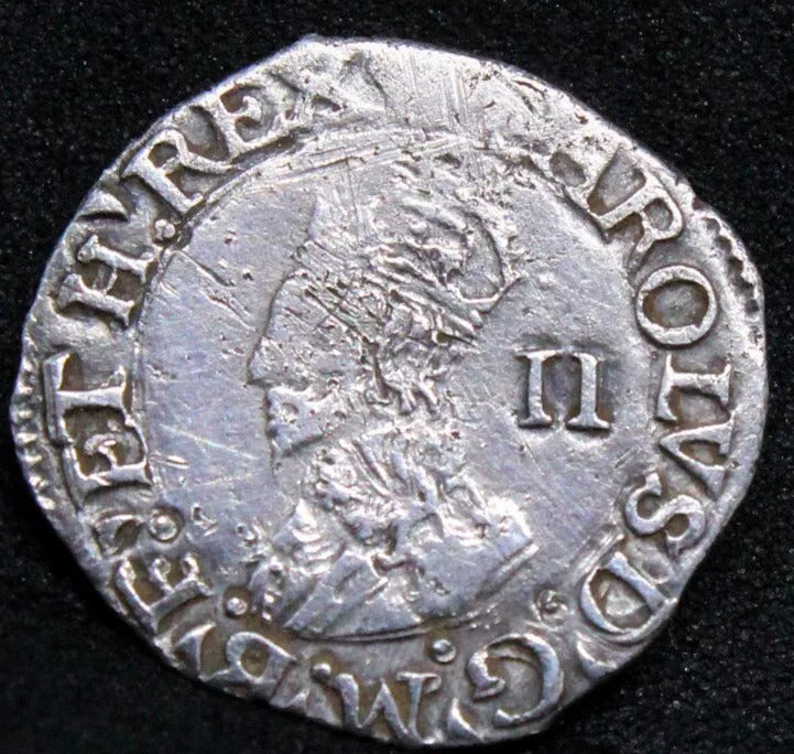 2 pence/half Groat nd(1635-1636) Charles I. Hammered Silver. S.2831