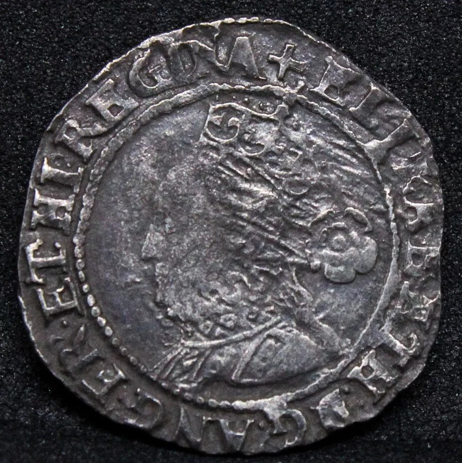 Three Pence, 1579, Hammered Elizabeth Coin. MM > Grek Cross S.2573