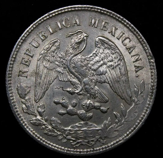 1901 Zs-Fz Peso, Mexico. Zacatecas Mint KM-409.3 UNC