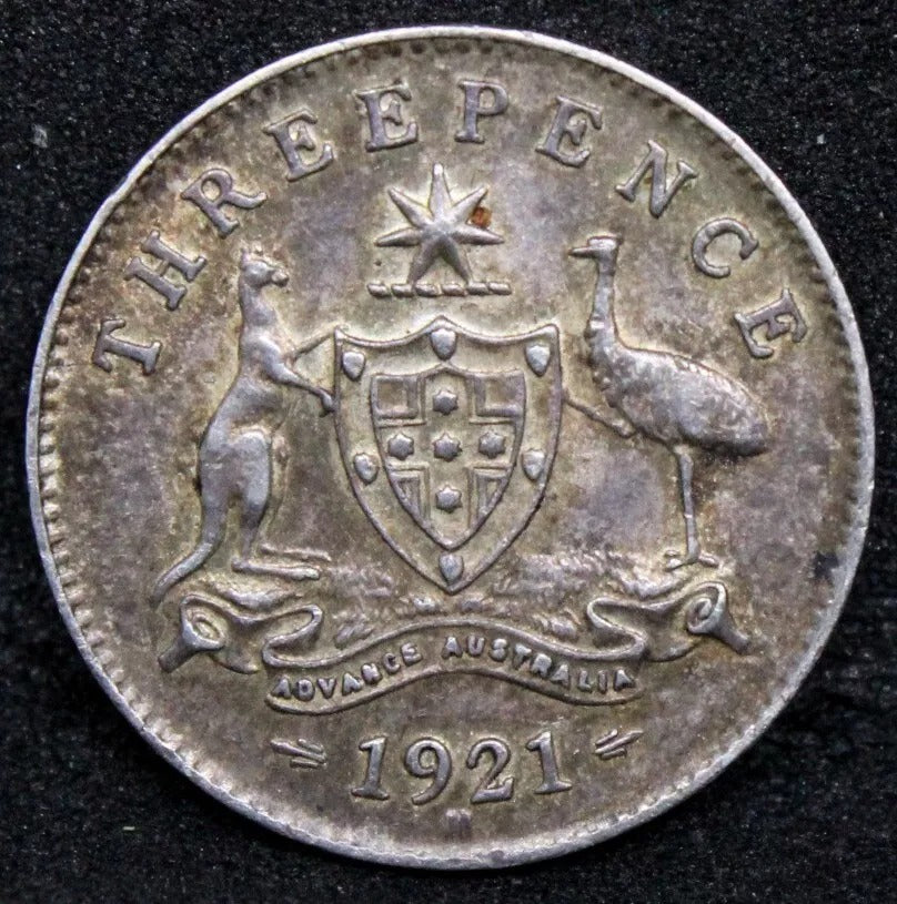 1921-M 3 pence, australia king george V. AU KM24