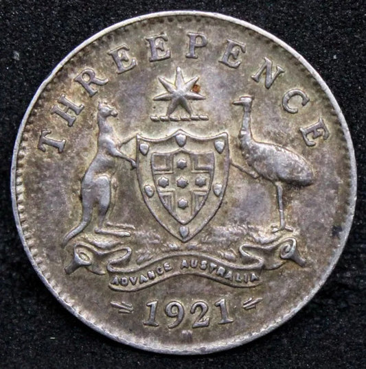 1921-M 3 pence, australia king george V. AU KM24