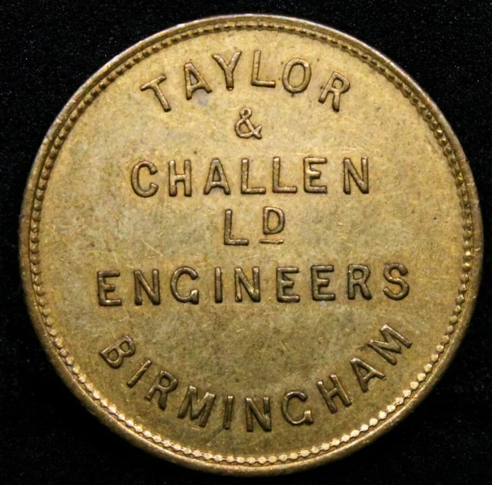 Taylor & Challen Advertising Token. Birmingham Late 19thC ND Coin Press