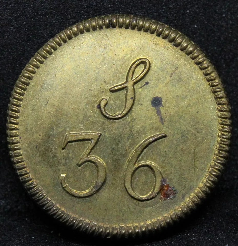 Brass Coin Weight for 36 Shillings 1750 - 1770 For weighting the Portuguese Joe