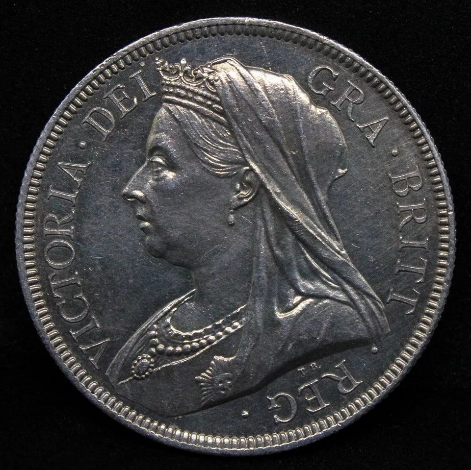 1/2 Crown 1893 Early Strike. Queen Victoria. S.3938, Hairlines in fields