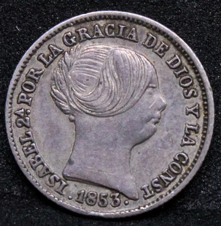 1 Real 1853. Spain.Seville Mint (7 point star) Isabel II. Km-598.3 EF