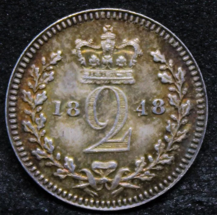 2 penny 1848 Maundy (repunch date Error 184/1848) Victoria Young Head. S.3914E. BU