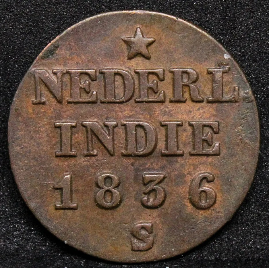 1/4 Stuiver 1836. Netherlands East indies. KM-287. EF