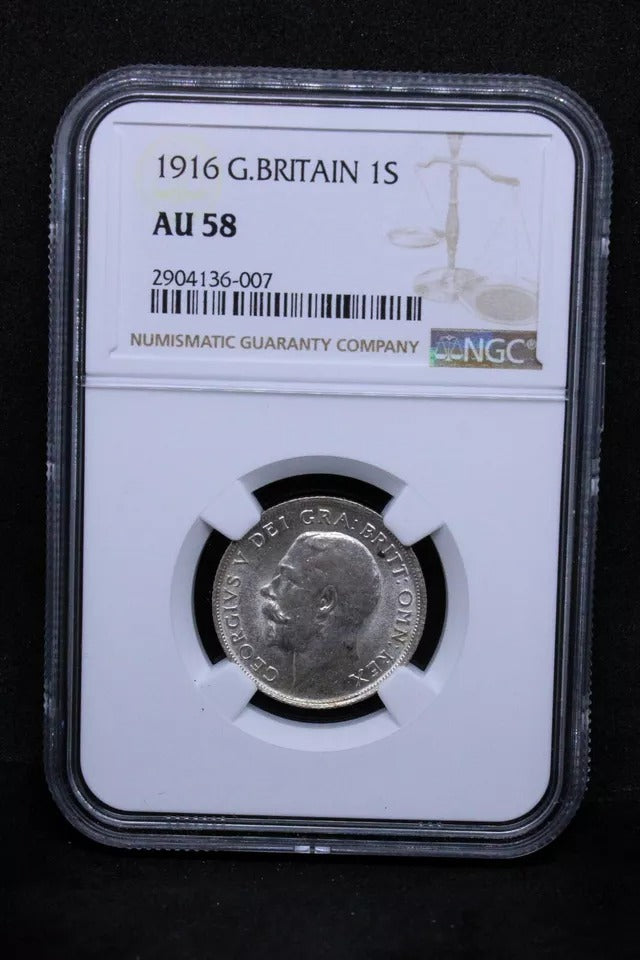 1 Shilling, 1916 George V, S.4013 NGC AU58 #2