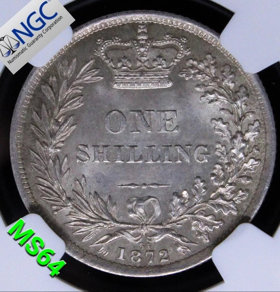 1 Shilling 1872, Queen Victoria. S.3906A. NGC MS64. BU