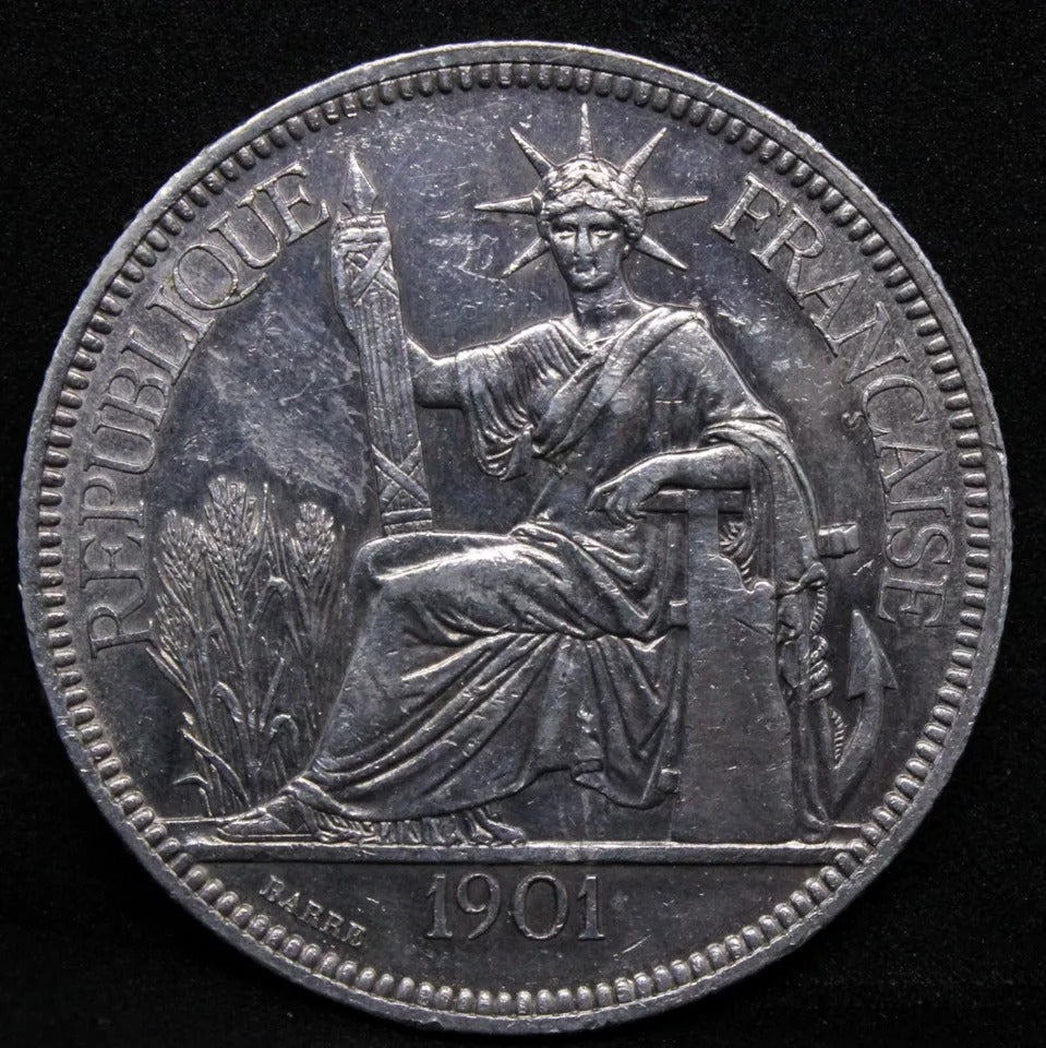 Piastre 1901-A. French Indo-China. KM-5a.1 AU Cleaned