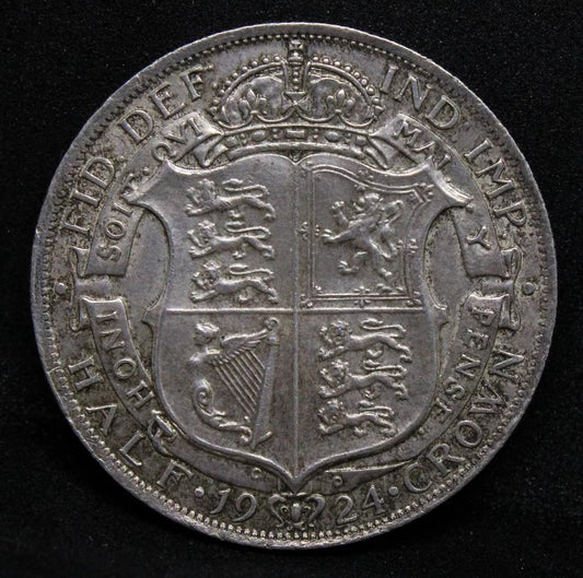 1/2 Crown 1924, George V. S.4021. EF