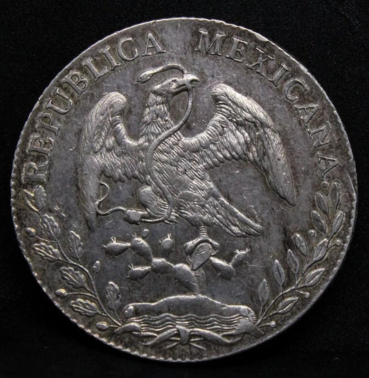 8 Reales 1891 Mo-Am Mexico silver. EF