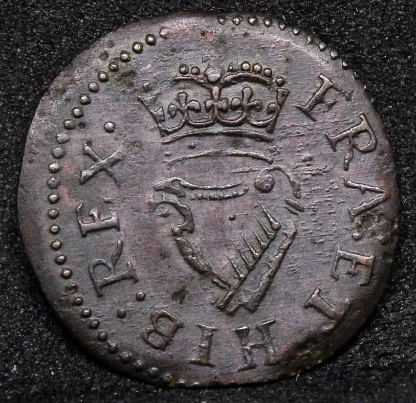 James Lennox Round Farthing. 1614-25 MM-ball, very high grade