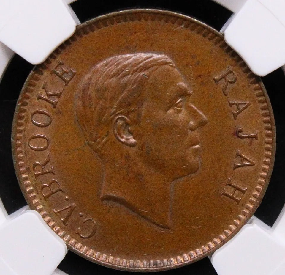 1937-H Sarawak 1 Cent, Charles V. Brooke, KM-18 UNC MS64BN