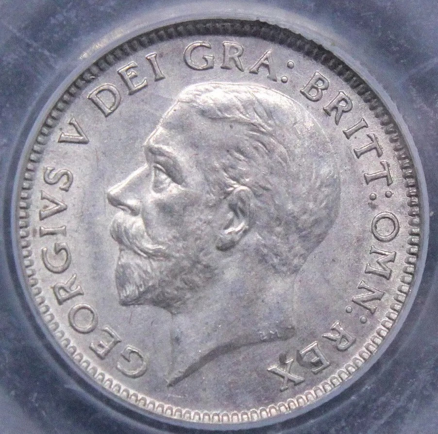 6 pence 1927 (first Rev) George V. S.4034. CGS 80 UNC